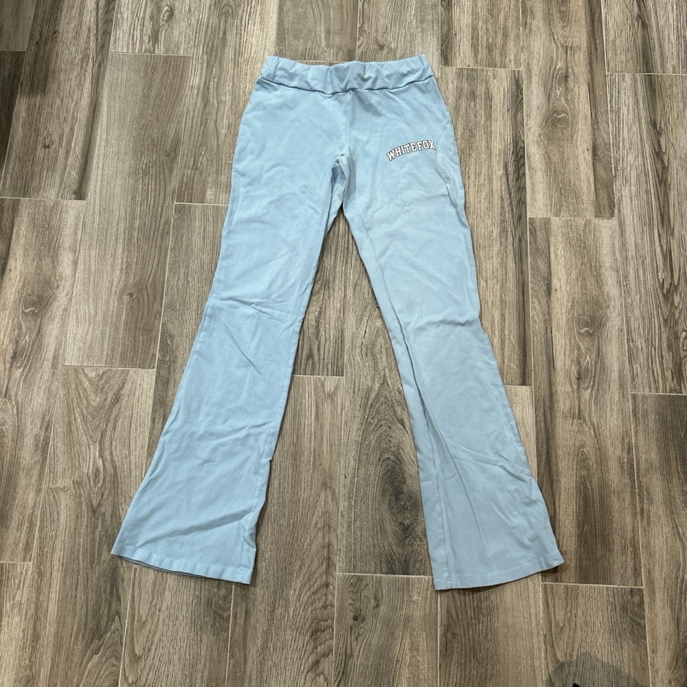 White fox Light Blue Flare Pants